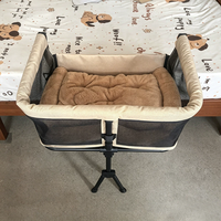 Lit pour animaux de compagnie multifonctionnel, portable, pliable, lit d'appoint pour animaux de compagnie, lit côte à côte avec les humains, lit pour chien et chat, lit de compagnie pour la chambre à coucher