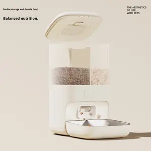 Meoof Экологически чистая автоматическая кормушка для кошек и собак, рассчитанный на количественный пульт дистанционного управления, твердый пластиковый Интеллектуальный питомец с батарейным питанием - Product Image 3