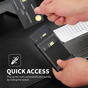 Portefeuille fin en alliage d'aluminium personnalisé avec <span class=keywords><strong>porte</strong></span>-cartes bancaires et <span class=keywords><strong>porte</strong></span>-cartes de crédit - Product Image 4