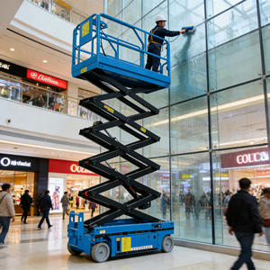 Самоходный электрический ножничный подъемник 6м, 8м, 10м, 12м, гидравлический, для высотных работ, на аккумуляторе - Product Image 2