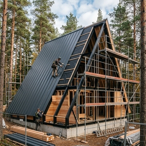 Casa Prefabbricata Triangolare Moderna con Facciata in Vetro, Cabina Modulare per Progetti in Foreste, Campeggi e Rifugi Naturali - Product Image 5