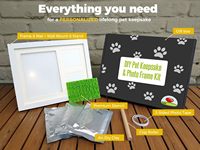 Boîte d'emballage haut de gamme, cadre photo en bois, kit souvenir empreinte de patte de chien ou de chat sans encre en argile pour les amoureux des animaux et les commémorations
