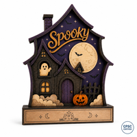 Figurine d'Halloween personnalisée en contreplaqué peuplier découpée au laser pour maison hantée, vente en gros, décoration effrayante, conforme CPSC, DDP