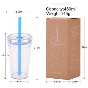 Hot Selling Custom DIY Single Wall Plastic Tritan Clear <b>Cup</b> <b>Reusable</b> PlasticTumbler With Straw Lid and Straw for Smoothie Coffee - Product Image 3