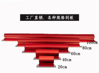 Grattoir en acier inoxydable personnalisé Manche en plastique rouge Grattoir solide et durable