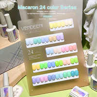 Vendeeni ensemble de vernis à ongles gel de haute qualité 24 macarons de couleurs unies vernis à ongles uv marque privée 15ml fournitures de nail art uv gel