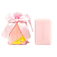 Sabun Mandi Buatan Tangan Beraroma Mawar Aroma Tahan Lama Melembapkan dengan Lembut untuk Kulit Normal Kantong Hadiah Organza dengan Pita untuk Tangan dan Tubuh