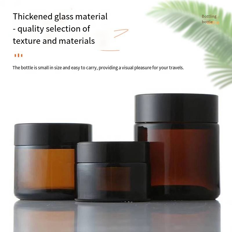 Brown Glass Ointment Jar Sealed Traditional Chinese Medicine Dispensing Bottle for Face & Eye Cream 100mL Cosmetic Container