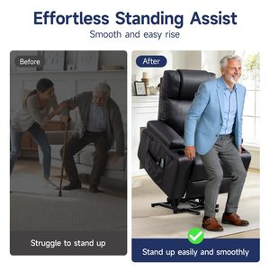 <span class=keywords><strong>Fauteuil</strong></span> inclinable <span class=keywords><strong>électrique</strong></span> <span class=keywords><strong>pour</strong></span> personnes âgées avec massage et chaleur, en cuir PU, réglable, avec télécommande et fonction d'aide à la position debout - Product Image 4