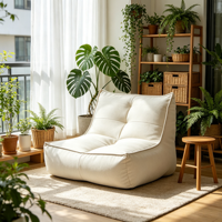 Fauteuil lounge individuel moderne et confortable en chenille imperméable, compact, pour la détente