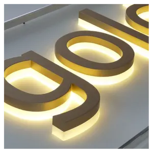 Letrero 3d de Metal personalizado para exteriores, luz Led retroiluminada profesional con letras, señal de negocios con número de casa para Wal