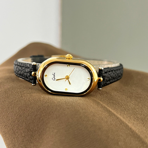 Reloj de Cuarzo Ovalado de Lujo Discreto para Mujer, Reloj de Pulsera Elegante y Minimalista de Alta Gama con Correa de Cuero - Product Image 3