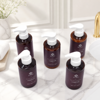 Bouteille de commodités d'hôtel de haute qualité jetable de taille personnalisée shampooing pour cheveux revitalisant fournitures de lavage corporel
