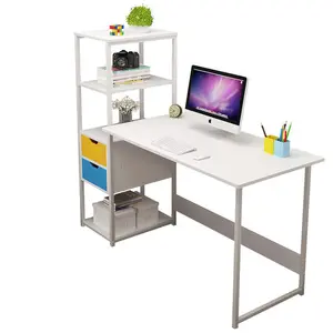 Modern organizatör ev ofis mobilyaları setleri ofis masası kitap rafı bilgisayar istasyonu beyaz ahşap ofis masası