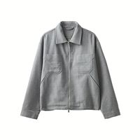 APO OEM/ODM Veste d'hiver pour homme de haute qualité, épaisse et chaude, haut de gamme, coupe ample, couleur unie, col à revers, fermeture éclair, veste décontractée
