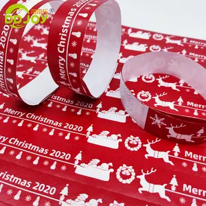 Paper Pulsera Tyvek Disposable Wristbands Wholesale Cheap Price Festival Colorful Printed 1' Inch Christmas Party Favor ISO9001