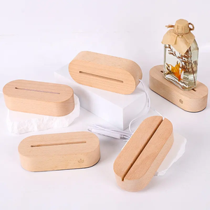 Lámpara LED visual moderna, luz nocturna personalizada <span class=keywords><strong>de</strong></span> madera <span class=keywords><strong>de</strong></span> haya con acrílico directo <span class=keywords><strong>de</strong></span> fábrica, <span class=keywords><strong>grabado</strong></span> OEM, tipo tallado - Product Image 3