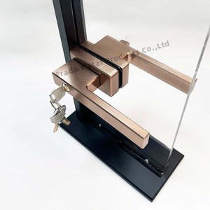 Cerradura de puerta de vidrio cerradura de aluminio negro manija cerradura magnética - Product Image 1