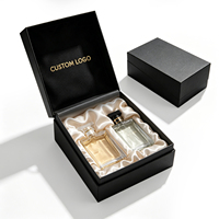 Boîte cadeau de parfum de luxe haut de gamme personnalisée, impression à l'encre de soja certifiée FSC, logo imprimé, boîte d'emballage rigide à fermeture magnétique avec insert