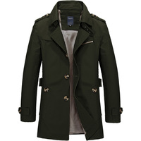 PASUXI Personnaliser Nouvelle Veste d'Affaires pour Hommes Automne Col Rabattu Court Coton Coupe-Vent Manteau Blousons Décontractés pour Hommes