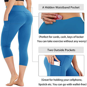 <span class=keywords><strong>Leggings</strong></span> da <span class=keywords><strong>donna</strong></span> foderati in pile a vita alta termicamente caldi pantaloni da Yoga con tasche - Product Image 5