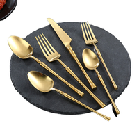Ensemble de couverts robustes poli miroir avec poignée ergonomique pour usage quotidien, mariage, en acier inoxydable SS410, sans danger pour les aliments, pack pour café