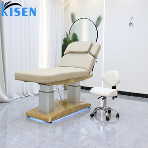 Table de massage électrique réglable à distance Kisen, beige, blanc, noir, durable, pour salon de beauté, extension de cils, tatouage, clinique - Product Image 3