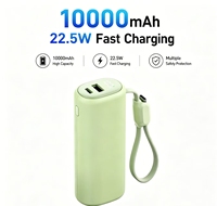 Batterie externe portable 10000 mAh avec charge rapide 22,5 W, câble intégré, écran LCD numérique, logo personnalisé OEM ODM