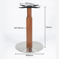 Socle de table rond en bois et acier inoxydable, piédestal moderne pour restaurant/café