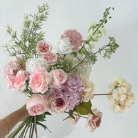 Bouquet de fleurs artificielles haut de gamme en soie, idéal pour les fiançailles, centres de table et décorations de salle de mariage