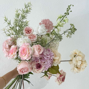 Ramo de Flores Artificiales de Seda de Alta Gama, Flores Artificiales <span class=keywords><strong>para</strong></span> Fiestas de Compromiso, Centro de Mesa, Decoración <span class=keywords><strong>para</strong></span> Salón de Bodas - Product Image 2