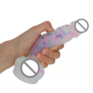 Point de couleur transparent 32Cm Sex Toys Super Big Réaliste Silicone Poussée Ventouse Production Gode Énorme - Product Image 4