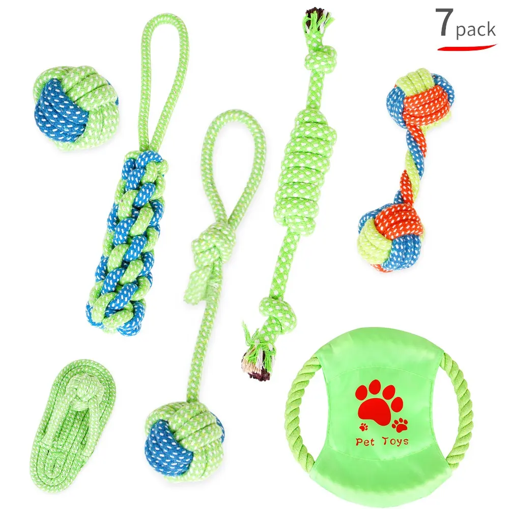Собачий канат игрушки Щенок жевательный канат войны ватный шарик зубная щетка для животных интерактивные Игрушки для маленьких средних собак игрушка