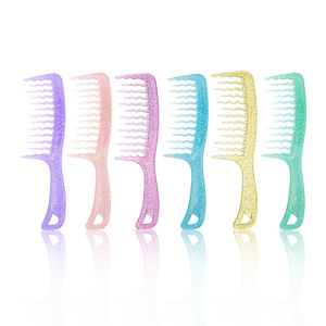 Elegant Women's Home Hair <b>Comb</b> Wide Tooth Anti Static Shimmering Wavy Large Size For Daily Use - Product Image 2