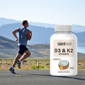 Oem hiệu lực cao Vitamin D3 + K2 MK-7 bổ sung-10,000 iu D3 & 200mcg K2 mỗi Softgel, 60 đếm - Product Image 5