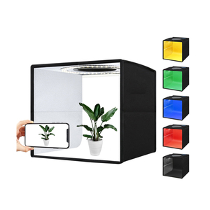 Boîte à lumière portable pliable de 40 cm en acrylique avec fond noir, tente de prise de vue, studio <span class=keywords><strong>photo</strong></span>, charge USB LUXCEO - Product Image 1