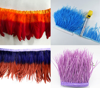 15-18 CM Plumes D'autruche Teintes Couture Frange Garniture Ruban Plumes D'autruche Garniture
