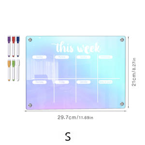Tableau de calendrier hebdomadaire magnétique en acrylique transparent, design Art Déco, certifié EN71, taille et forme personnalisables, pour réfrigérateur, pour écrire - Product Image 2
