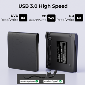 Graveur <span class=keywords><strong>Blu</strong></span>-<span class=keywords><strong>ray</strong></span> externe avec USB 3.0 Type-C, graveur de CD/<span class=keywords><strong>DVD</strong></span> <span class=keywords><strong>3D</strong></span> <span class=keywords><strong>Blu</strong></span>-<span class=keywords><strong>ray</strong></span> avec port SD/TF pour ordinateur portable et ordinateur de bureau Windows - Product Image 6