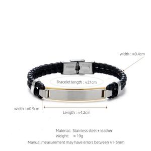 Custom 316l Stainless Steel <b>Men</b> <b>Bracelet</b> <b>Engrave</b> 14k 18k Gold Plated Fashion Multi-layer Leather Braided <b>Bracelets</b> for <b>Men</b> - Product Image 5