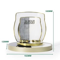 Présentoir de Luxe pour Rouge à Lèvres en Acrylique, Support de Comptoir Cosmétique, Base Ronde Fendue, Bordure Dorée, Support pour Bouteille de Parfum, Vente au Détail