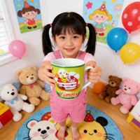 Coffrets cadeaux de tasses à café en céramique / Vaisselle en forme de corne avec impression Pantone 4C motif lapin et cupcake Marque Harvit Origine Hunan