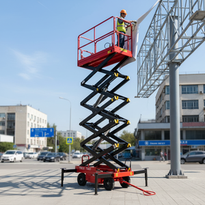 Pengiriman Langsung Pabrik dengan Harga Rendah 4m 6m 8m 10m 12m 14m 16m 18m Platform Lift Gunting Manual yang Dapat Ditarik untuk Pekerjaan di Ketinggian - Product Image 3