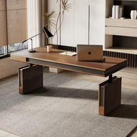 Table de levage électrique en bois massif de noyer noir d'amérique du nord, bureau en bois de frêne, bureau d'ordinateur