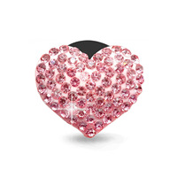 Diffuseur de parfum pour voiture en forme de cœur avec strass, clip de parfum en cristal diamant pour la décoration élégante de l'intérieur de la voiture