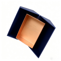 Emballage de style plume en matériaux recyclés pour chocolats de mariage et bijoux, avec fermeture magnétique carrée en relief et double ouverture