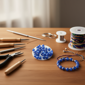 Perline ILAN Abalorio 8mm Occhio di Gatto Blu per Creazione di Gioielli - Product Image 3