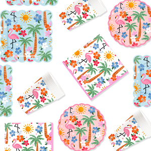 Assiettes en papier ovales DAMAI Flamingo, décorations de fête jetables, fournitures pour fêtes Flamingo, vaisselle pour fête d'anniversaire - Product Image 2