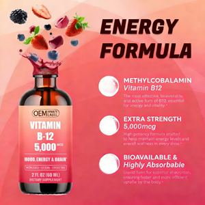 OEM/ODM Integratore di Vitamina B Complessa Organica 60ml, Supporto Energetico Naturale, 5000mcg <span class=keywords><strong>B12</strong></span> in Gocce Liquide per Adulti - Product Image 5