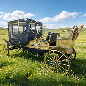 Chariot de tourisme rétro électrique noir de haute qualité, tiré par des chevaux, pour le tourisme, vente directe d'usine - Product Image 2